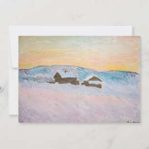 Invitación Claude Monet - Paisaje de Noruega, Casas Azules