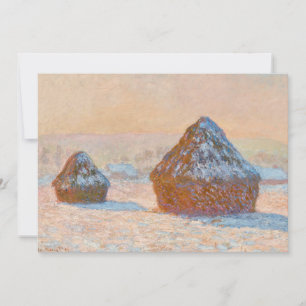Invitación Claude Monet - Trigos, Efecto de Nieve, Mañana