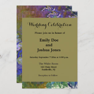 Invitación Claude Monet Water Lilies Agapanthus
