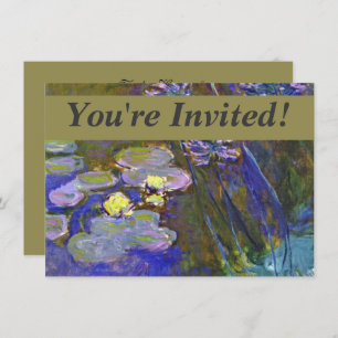 Invitación Claude Monet Water Lilies Agapanthus