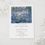 Invitación Claude Monet Water Lilies Boda<br><div class="desc">Elegante y moderna invitación a la boda con la pintura de Claude Monet Water Lilies</div>