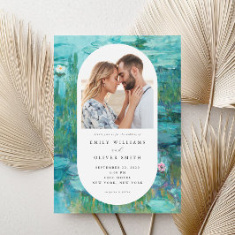 Invitación Claude Monet Water Lilies Boda de fotografía