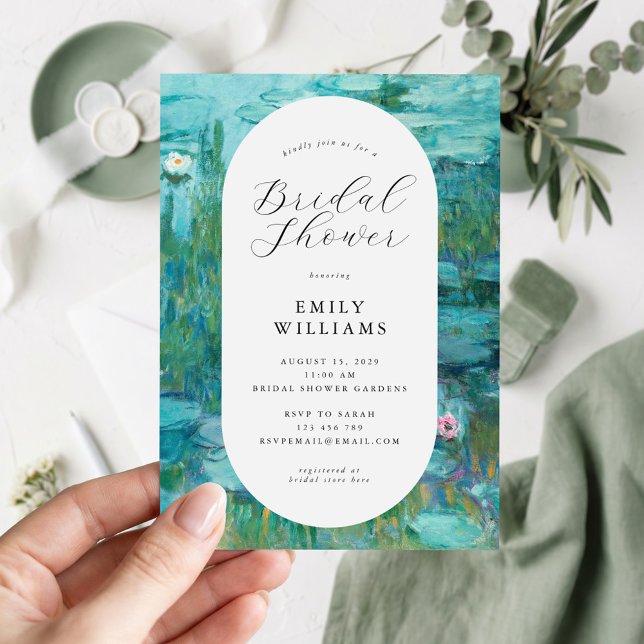 Invitación Claude Monet Water Lilies Bridal Shower (Subido por el creador)