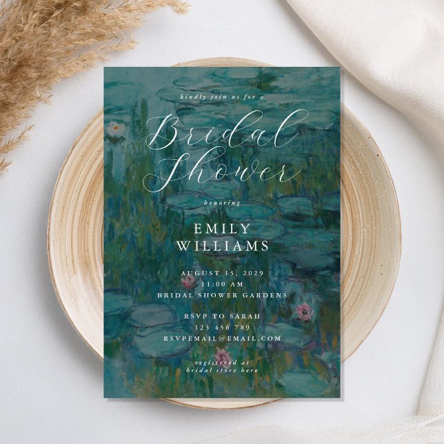 Invitación Claude Monet Water Lilies Bridal Shower (Subido por el creador)