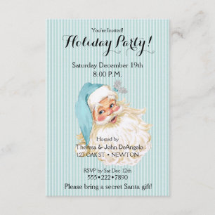 Invitación Claus de Navidad Victoriano Vintage Turquesa