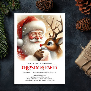 Invitación Claus Rudolph Fiesta Navideña Familiar Festiva