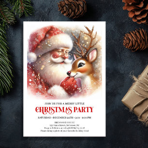 Invitación Claus Rudolph Magia Navideña Acogedor Invierno Par