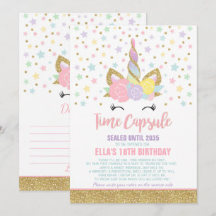 Invitación Cláusula de tiempo del libro de cumpleaños Unicorn