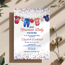 Invitación Cláusula Patriótica All American Baby Shower