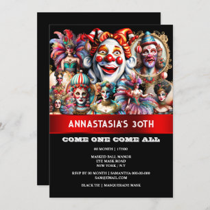Invitación Clavas de circo de carnaval showman