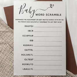 Invitación Clave de respuesta de Word de juegos de Baby Showe
