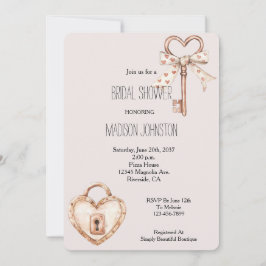 Invitación Clave Rubor Para Mi Ducha De Novias Cardíacas