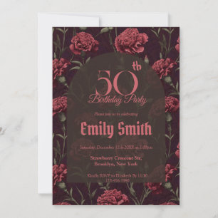 Invitación Clavel moderno inspirado cumpleaños 90