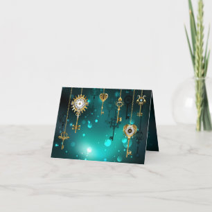 Invitación Claves de esqueleto antiguas sobre fondo verde