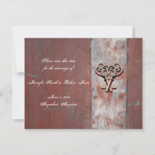 Invitación Claves de esqueleto de madera pintada de país Guar