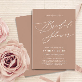 Invitación Clay Elegant Script Moderno Simple Bridal Shower