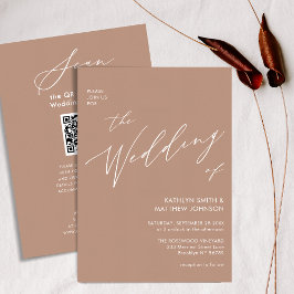 Invitación Clay QR Code Todo En Un Boda De Moda De Guión Mode