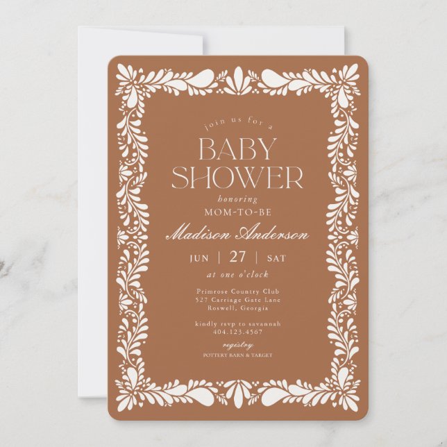 Invitación Clay Talavera Tile España Fiesta Baby Shower (Anverso)