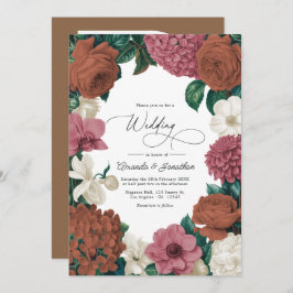 Invitación Clay Terracotta, Desert Rose & Pale Oat Wedding