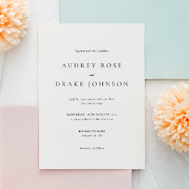 Invitación Clean Modern Black and White Wedding