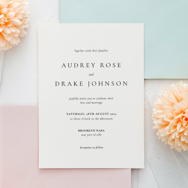 Invitación Clean Modern Black and White Wedding (Subido por el creador)