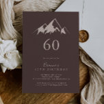 Invitación Clear Mountain Country 60th Birthday Party<br><div class="desc">Esta clara invitación a la fiesta de cumpleaños número 60 es perfecta para una fiesta de cumpleaños rústica. El diseño presenta una idílica montaña color beige acuático.</div>
