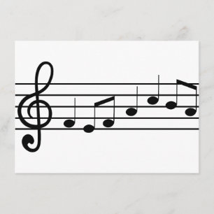Invitación clef agudo y notas: partitura