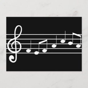 Invitación clef agudo y notas: partitura