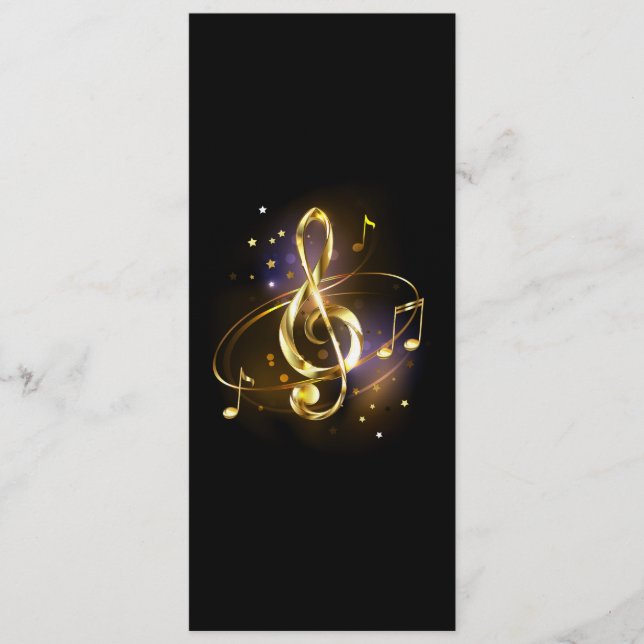 Invitación Clef Musical de Triple Dorado (Anverso)