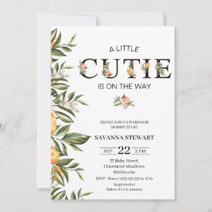 Invitación Clementine Cutie Baby Shower moderno
