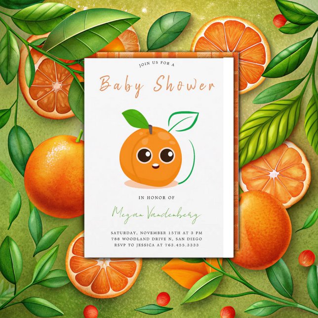 Invitación Clementine Naranja Fruit Baby Shower (Subido por el creador)