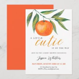 Invitación Clementine Watercolor "Cutie" Baby Shower