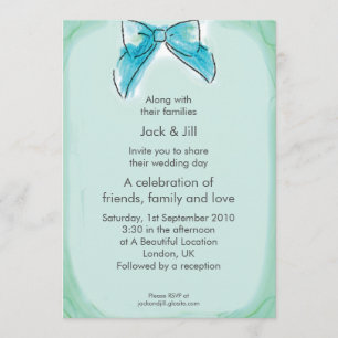 Invitación Cleo Bow (costura del mar) 5x7