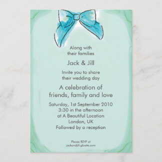 Invitación Cleo Bow (costura del mar) 5x7