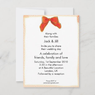 Invitación Cleo Bow (rojo) 4.25x5.5