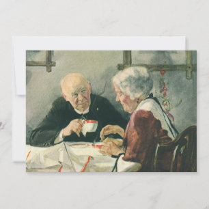 Invitación Clero antiguo, café o té con un sacerdote