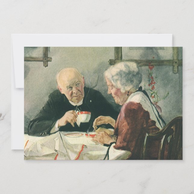 Invitación Clero Antiguo, Café o Té con un Sacerdote (Anverso)