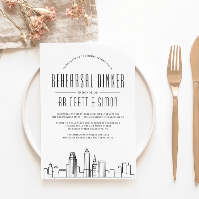 Invitación Cleveland, cena de ensayo de Ohio | Skyline de la  (Subido por el creador)