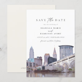Invitación CLEVELAND OHIO Skyline Save the Date Invitation