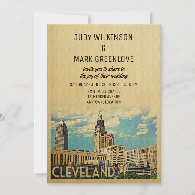 Invitación Cleveland Wedting Ohio (Anverso)