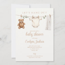 Invitación Clothesline Gender Neutral Baby Shower All In One