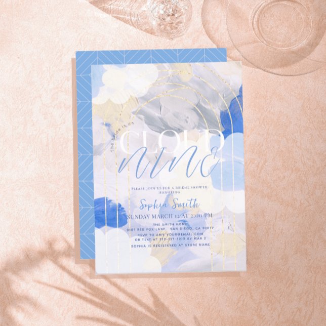 Invitación Cloud 9 Gouache Paint Stroke Bridal Shower (Subido por el creador)