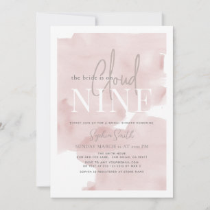 Invitación Cloud 9 Pink Sky Watercolor Brillante