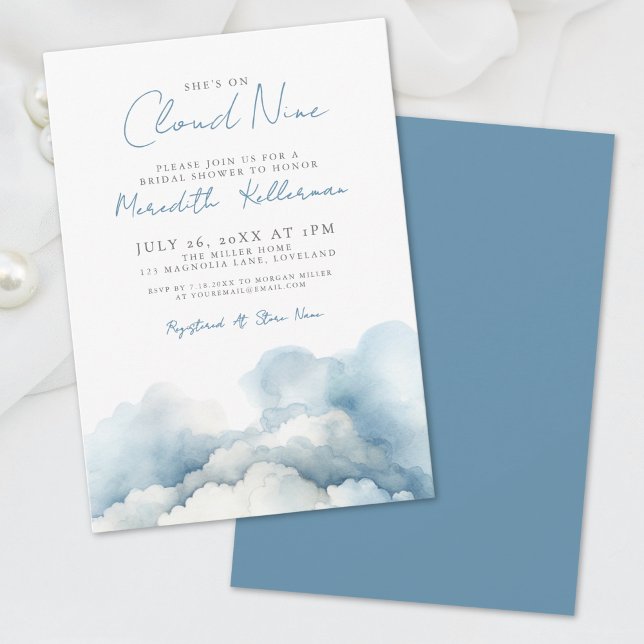 Invitación Cloud Bridal Shower (Cloud Bridal Shower Invitation)