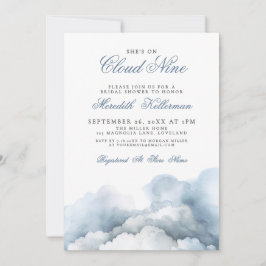Invitación Cloud Nine 9 Elegant Blue Bridal Shower