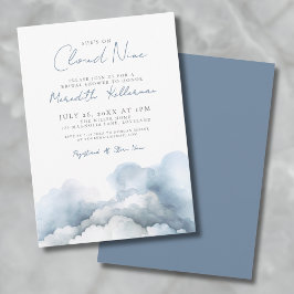 Invitación Cloud Nine 9 Elegante Ajuar Azul de Novia