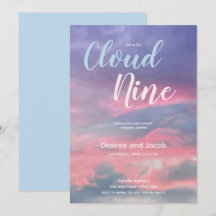 Cloud Nine Baby Boy Shower Invitations