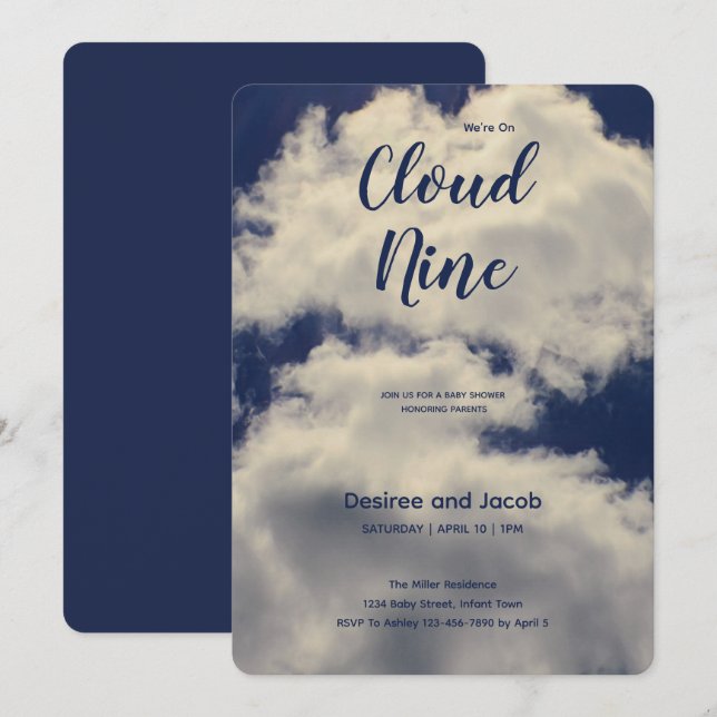 Invitación Cloud Nine Baby Shower Invitations (Anverso / Reverso)