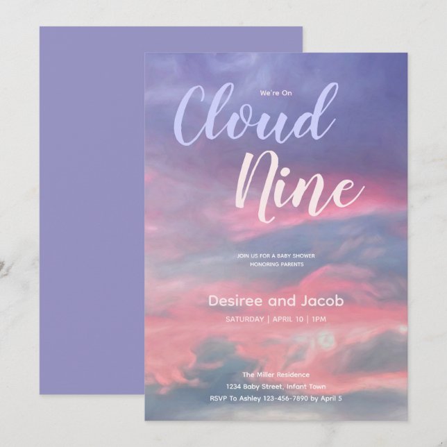 Invitación Cloud Nine Gender Neutral Baby Shower Invitations (Anverso / Reverso)