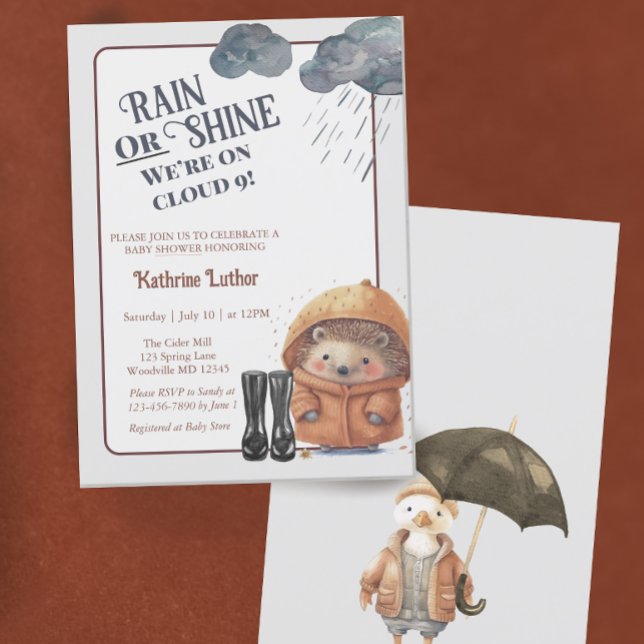 Invitación Cloud Nine Woodland Hedgehog Baby Shower (Subido por el creador)